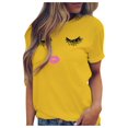 thumbnail image 1 of AMERTEER T-Shirt à Manches Courtes pour Femmes à Manches Courtes avec Expression de Cils Décontractée et Amusante, 1 of 6