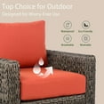 thumbnail image 2 of Rattan Patio Chair High Back, Wide Armrest Rattan All-Weather Outdoor Club Chair for Garden Backyard Porch Poolside, 2 of 7