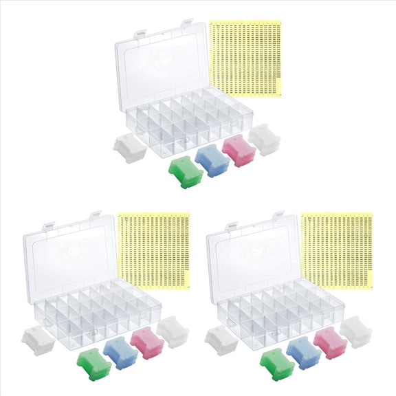 Rollbacks & More 456Pcs Accessories Including Embroidery Thread Bobbins Organizer Box and Floss Number Sticker