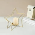 thumbnail image 5 of Fancyes Hollow Metal Candle Holder Candle Stand Decorative Candlestick Holder Tabletop Ornament for Wedding Holiday Mantel Desk Shelf 2 Pentagram, 5 of 6