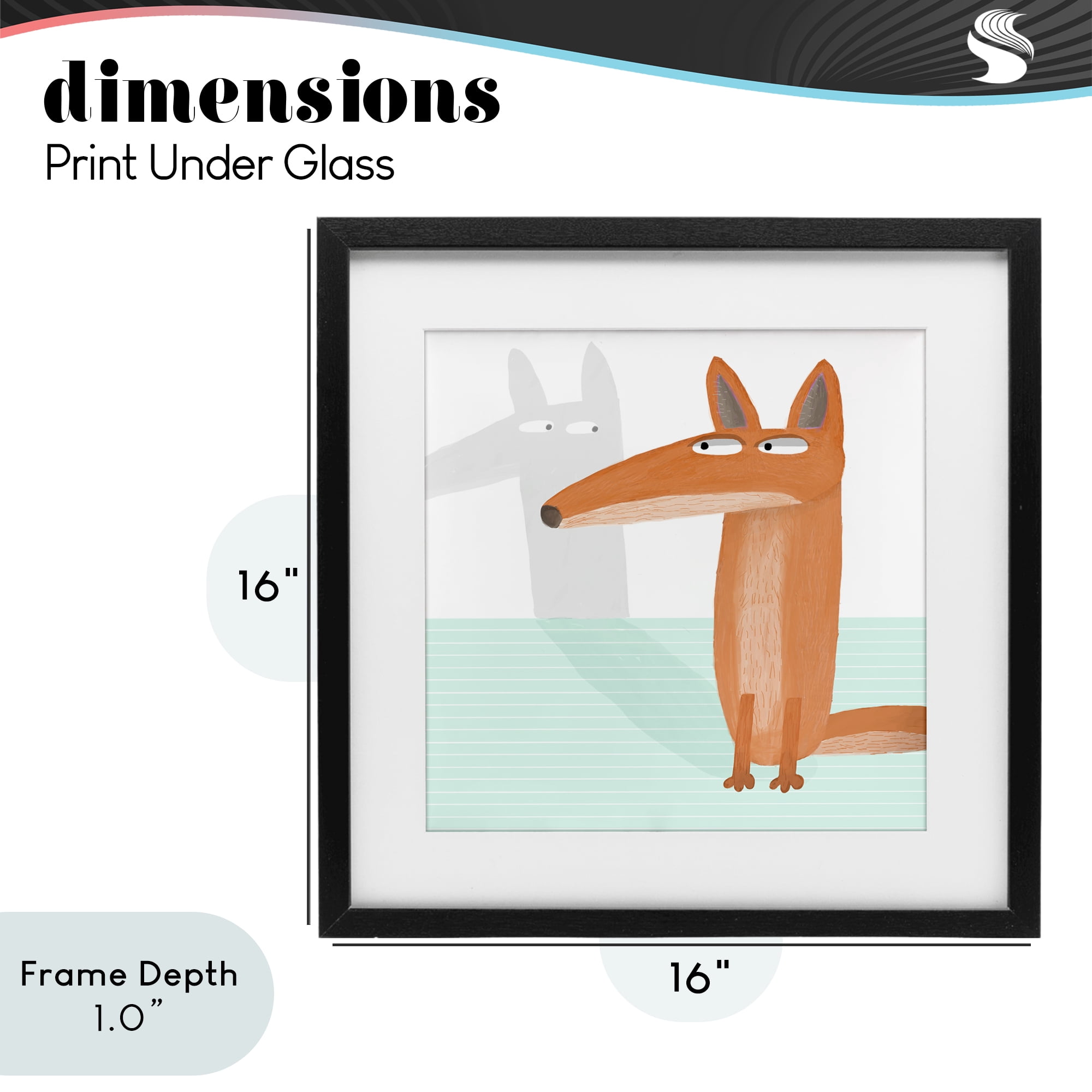 Stupell Industries Whimsical Fox Shadow Black Framed Print Under Glass, design by Carla Daly