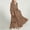 Brown, variant on Girls Muslim Prayer Dress V Neck Islamic Kids Traditional Eid Ruffle Flowy Long Dresses Soft Pullover Abaya Clothes 5-14 Years