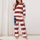 thumbnail image 2 of Balery Vintage American Flag Conjunto de Pijama con Estampado para Mujer, Conjunto de Dos Piezas con Manga Larga, Ropa de Dormir Suave con Bolsillos, Pijamas Cómodos-Medium, 2 of 7
