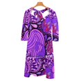 thumbnail image 4 of 60S Hippie Psychedelic Pattern Square Neck Dress Cute Loose Print Dresses Elegant Beach Party Dress Abstract Bright Colorful, 4 of 5