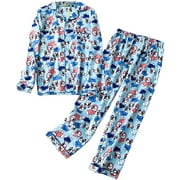 Women's Flannel Pajamas Sets 100% Cotton Button Down Long Sleeve Top and Pant Loungewear Sets