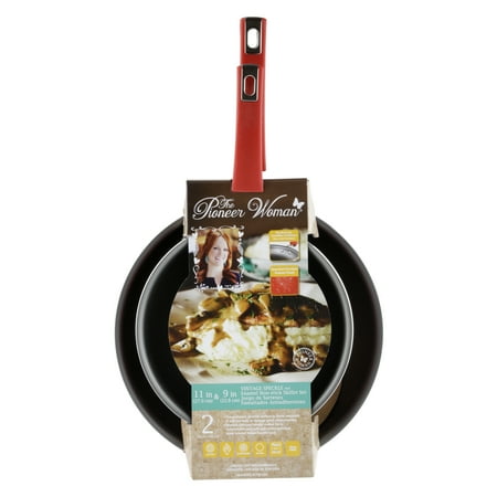 The Pioneer Woman 11" & 9" Red Skillets, 2 Piece