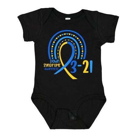 

Inktastic 3-21 World Down Syndrome Day Blue and Yellow Rainbow Ribbon Gift Baby Boy or Baby Girl Bodysuit