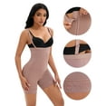thumbnail image 3 of DARING DIVA Women's Cami Front Hook Thigh Slimmers Shapewear Bodysuits Dark Purple S, 3 of 6