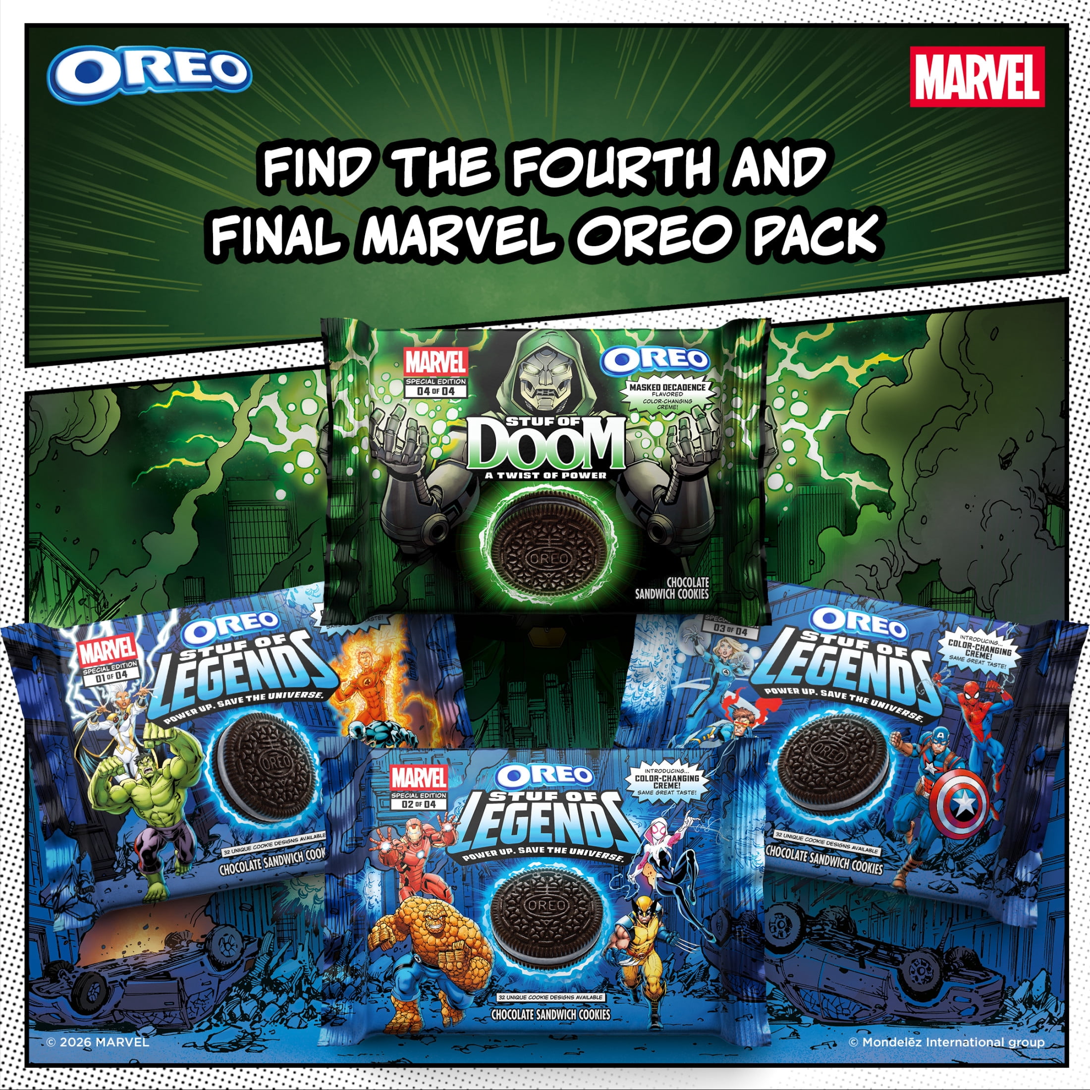 MARVEL OREO Stuf of Doom Chocolate Sandwich Cookies, Special Edition, 10.68 oz