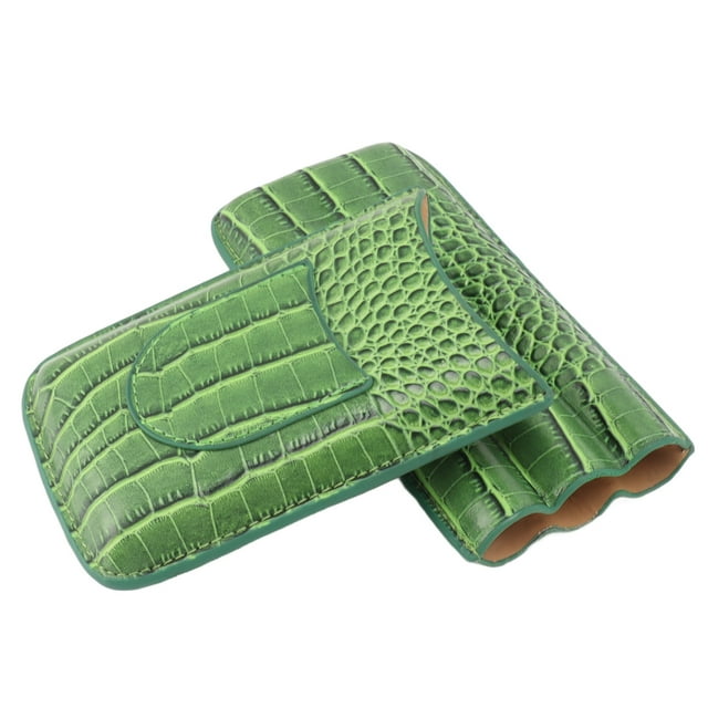 Cigar Case Travel Holder, Pattern Leather Cigar Case 3 Finger Holder Leather Cigar Carrying Case For Cigar Accessories Gift