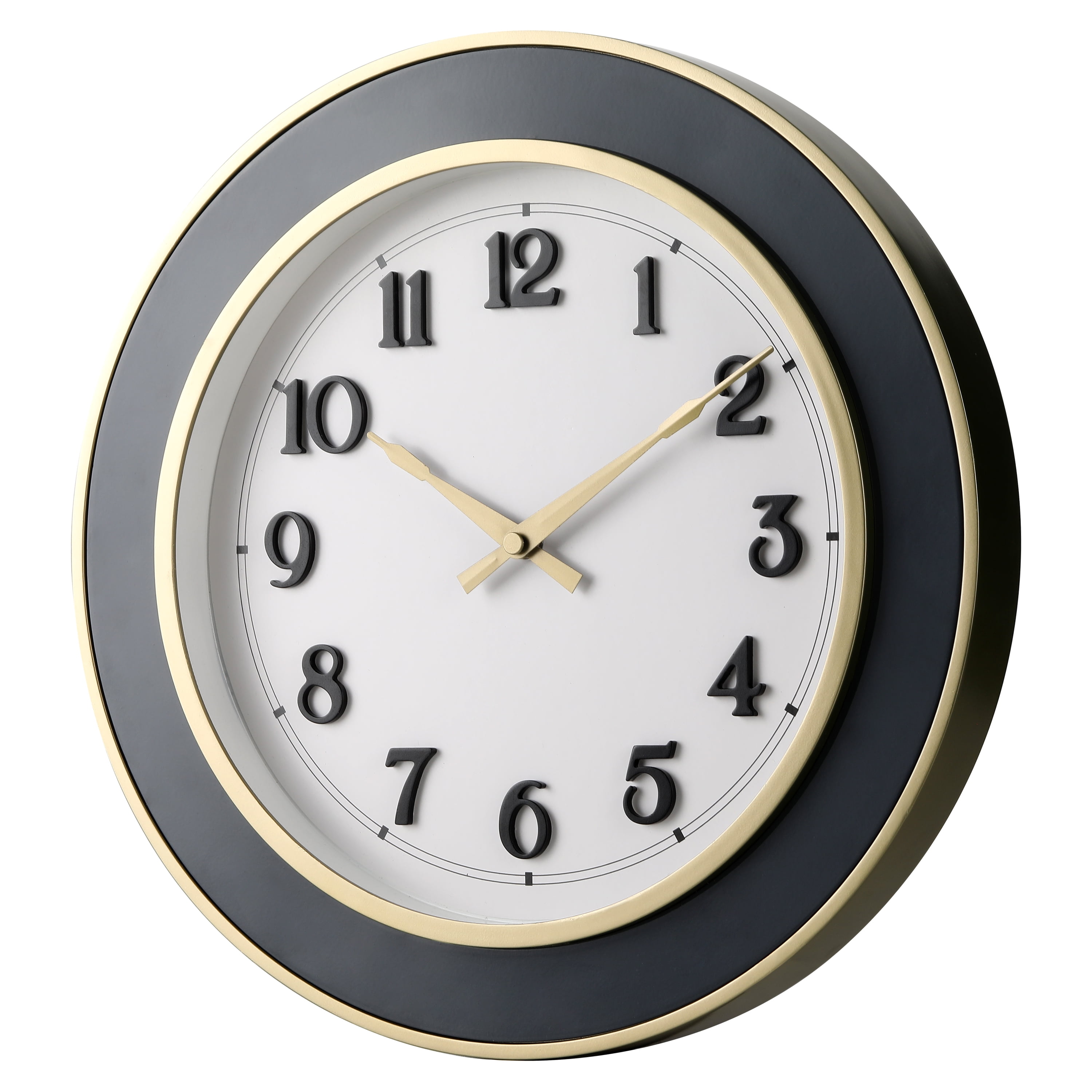 Better Homes & Gardens 15.50 Inches Indoor Modern Designed Wall Clock, Raised Arabic Numbers