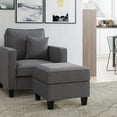thumbnail image 4 of Georgia Linen-Like Upholstered Accent Chair & Ottoman Set, 4 of 6