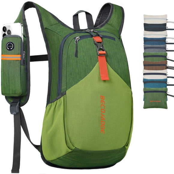 Mochila de Senderismo BECOJADDE 15L Plegable Ultraligera Verde Oliva