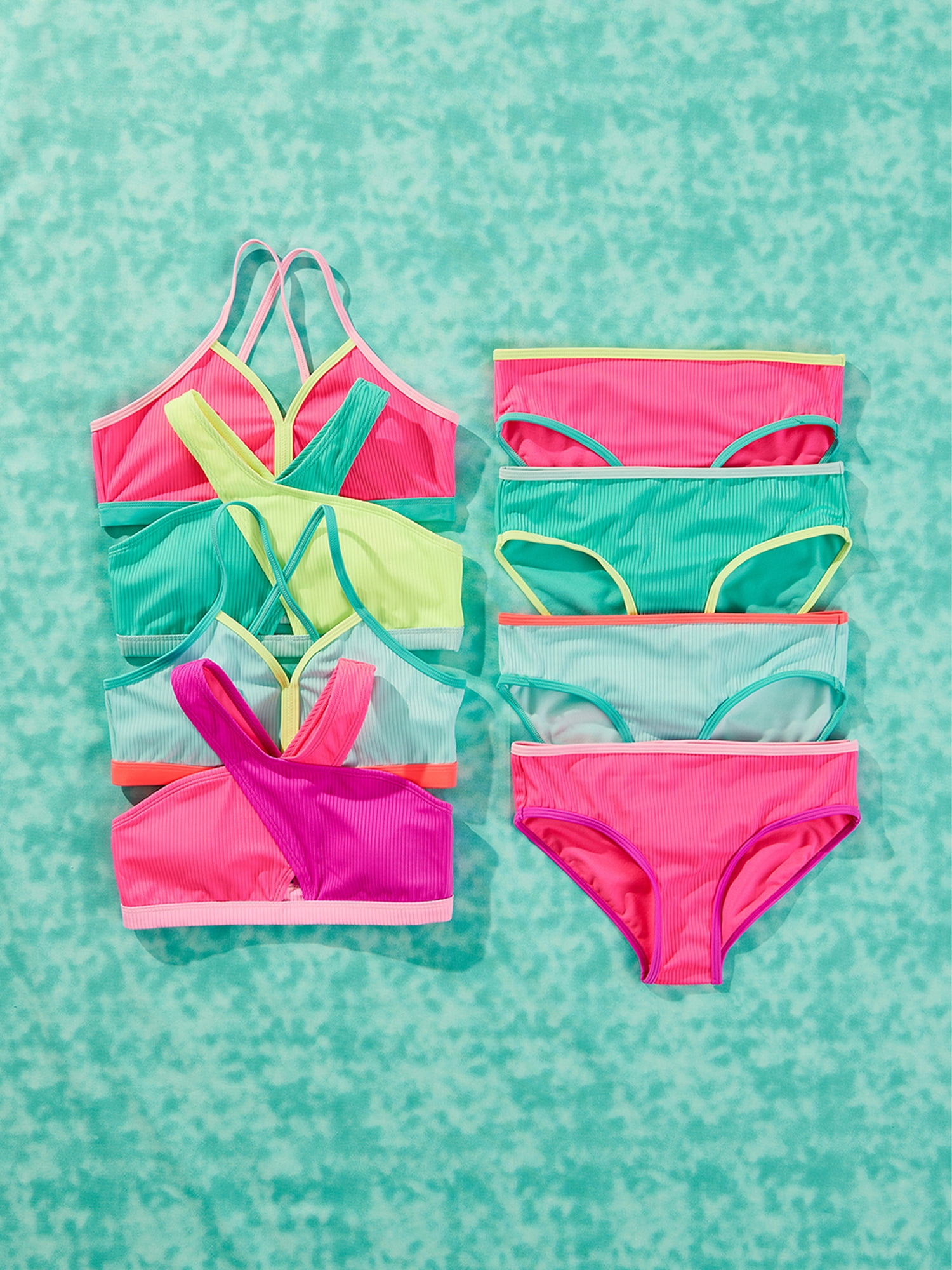 Justice Girls Two-Piece Bikini with Cross Back Straps, Sizes 5-18