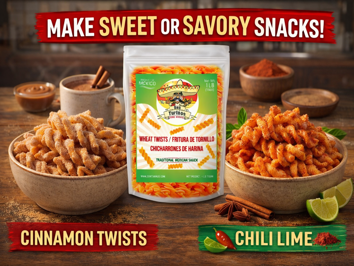 Wheat Twists for Frying (Duritos/Duros) – Mexican Wheat Twists - Chicharrones de Harina | Make Cinnamon Sugar Twists | 1 lb – Don Turinos