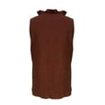 thumbnail image 6 of Clearance! Women Spring V Neck Pocket Sleeveless Cotton Linen Casual Vest M Size Brown, 6 of 6