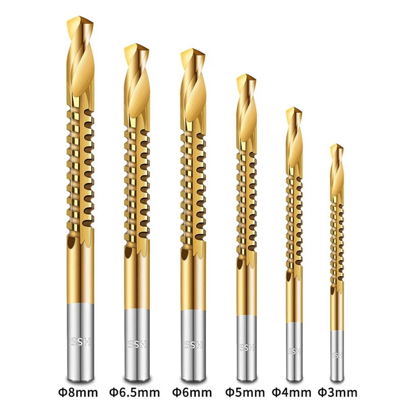 HSS Drill Woodwork Hand Electric Drill Drilling Bit Serrated Twist Drill Wooden Board Expanding and Grooving Tool Set