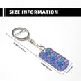 thumbnail image 3 of Uemuo Colorful Mushrooms Pattern Rectangular Metal Keychain - Durable, Stylish, and Personalized Key Ring for Men and Women,Engraved Keychain,Gift Slim Sturdy Keychain, 3 of 7