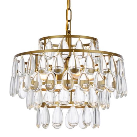 Mila 14 inch pendant in brass