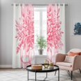 thumbnail image 6 of Kitchen Curtains 84 Inch Length 2 Panels, Eucalyptus Pink Grommets Window Treatment Curtain, Vintage Bottle Succulents Flower Stripes Thermal Curtains Drapes for Living Room/Bathroom, 6 of 9