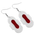 thumbnail image 1 of Creative Menstrual Pad Earrings for Women 1Pair Acrylic Funky Charm, 1 of 4