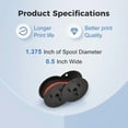 thumbnail image 6 of RHEA- Calculator Ribbon Replacement For Gr24Br Porelon 11216 Universal Twin Spool 10Pc, 6 of 6