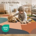 thumbnail image 4 of ODIKA 4'x6' Earthy Tones Geometric Mid Century Washable Area Rug Abstract Shapes with Retro Elegance Non-Slip, Chair-Friendly, Flatwoven for Home Office, Under Desk, 4 of 7