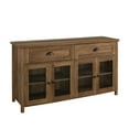 thumbnail image 6 of Farmhouse 2-Drawer 4 Glass Door TV Stand for TVs up to 58 Inches in Rustic Oak, 6 of 8