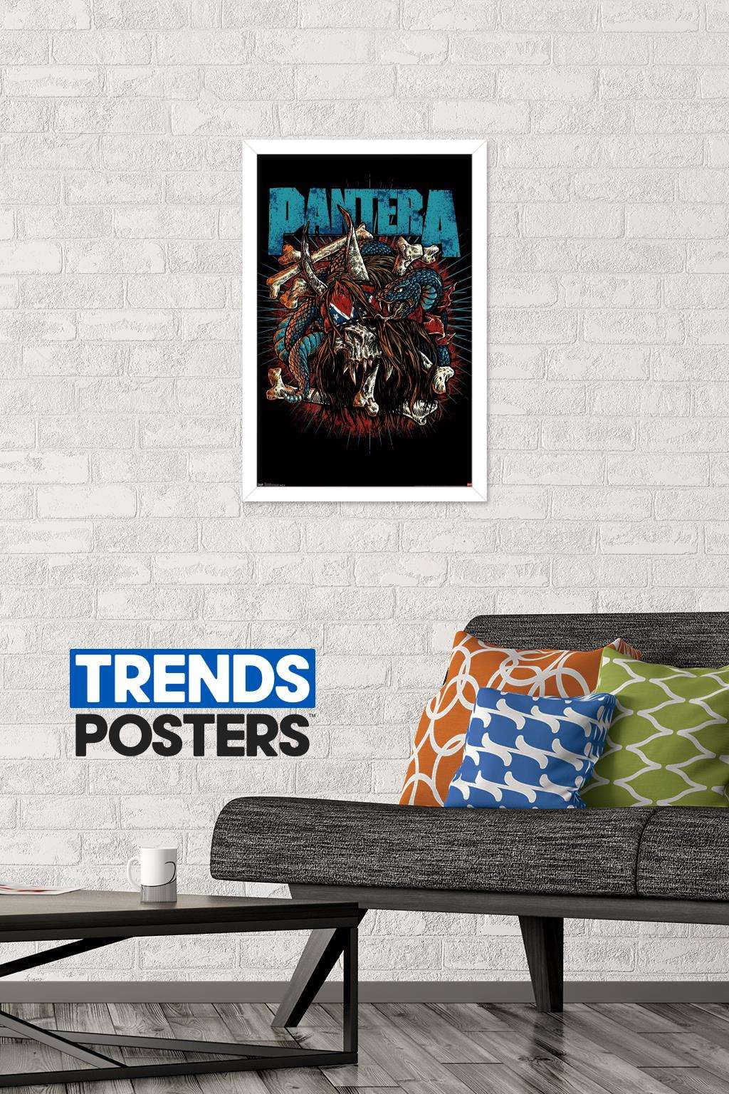 Trends International Pantera - Rocker Skull Wall Poster 14.725" x 22.375" White Framed Version