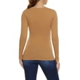 thumbnail image 2 of Rainbow Shops Female Adult Basic V Neck Long Sleeve Top Ambiance, Long Sleeves, V-Neck, T-Shirt, Solid, 2 of 2