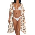 thumbnail image 4 of FKELYI Kimono Cover Up for Women Summer Beach Coverup Cactus Antler Horse Racing Print Half Sleeve Kimono Cardigan Sheer Beachwear Comfy Resort Wear for Ladies Casual Outfit, 4 of 6