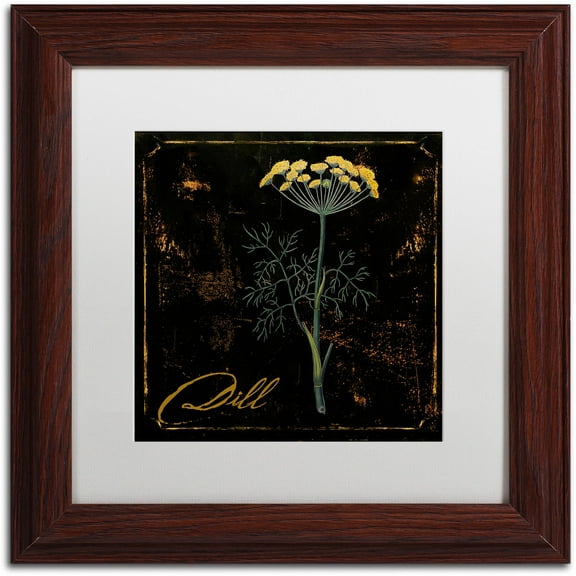 Trademark Fine Art "Black Gold Herbs I" Canvas Art by Color Bakery White Matte, Wood Frame