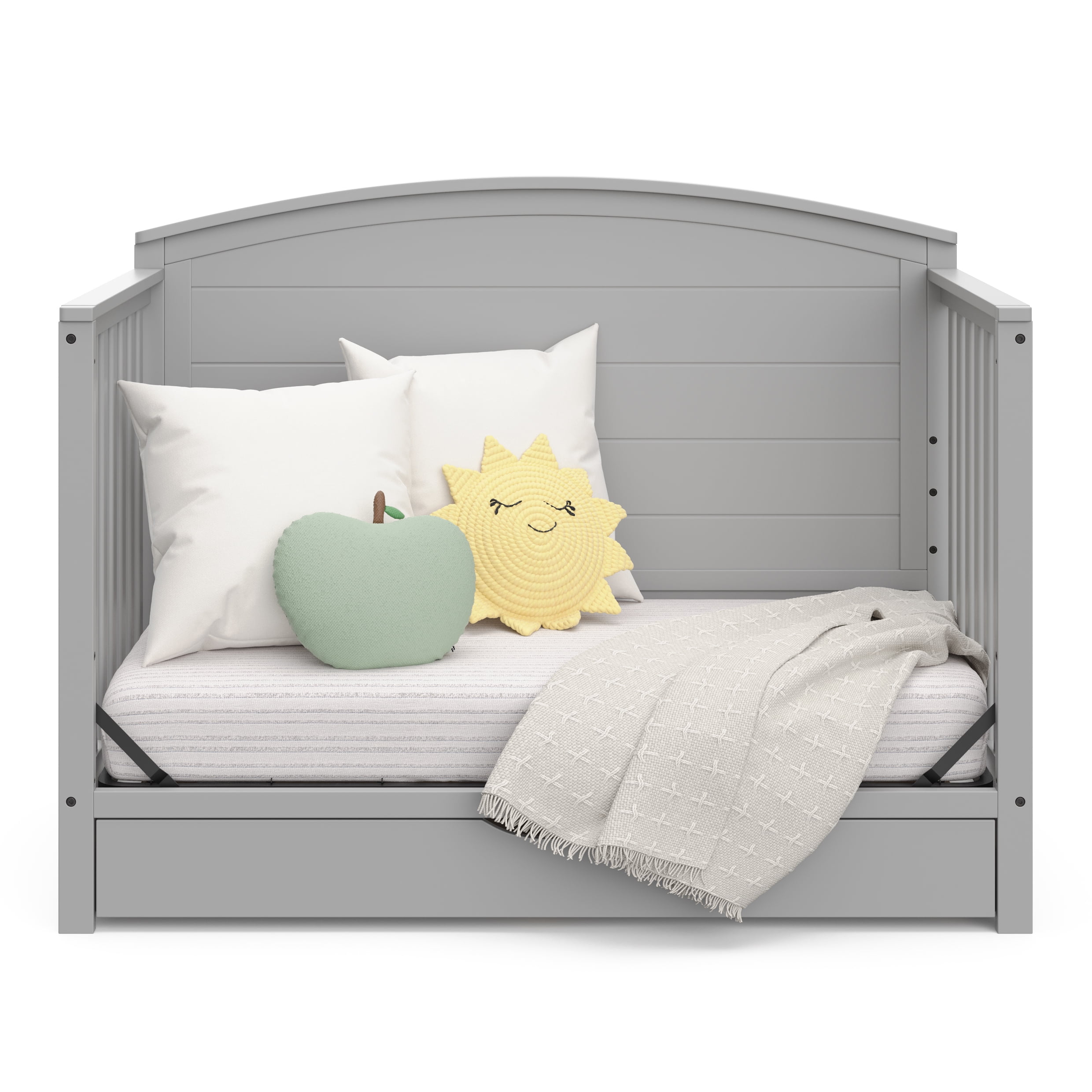 Graco Bellwood 5-in-1 Convertible Baby Crib with Drawer, Pebbe Gray