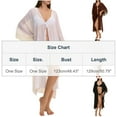 thumbnail image 3 of SwiftWear Women's Sheer Mesh Chiffon Kimono Robe Long Sleeve Fringe Trim Bathrobe, Elegant Open Front Cover Up Loungewear Valentine's Day Gifts for Her (Single Robe Only), Coffee, 3 of 8
