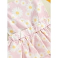 thumbnail image 6 of Toddler Baby Girl Summer Outfits Short Sleeve T Shirts Tops Floral Daisy Tiered Suspender Skirts Kids Overall Dress Set, 6 of 7