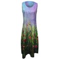 thumbnail image 4 of USSUMA Boho Dress for Women, Women's Casual Loose Sundress Long Dress Sleeveless Dandelion Print Maxi Dresses Summer Beach Dress with Pockets, 4 of 5
