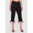 thumbnail image 3 of Women's Belted Capri Cargo Pants with Ruched Drawstring Hem, 3 of 4