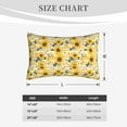 thumbnail image 4 of Sikiie Striped Sunflower Daisy Print Plush Pillow Cover, Wrinkle-proof and Stain-resistant Pillow Protector without Pillow Core, Home Decoration-16"x24", 4 of 6