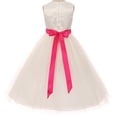 thumbnail image 3 of Flower Girl Dress Communion Bridesmaid Mix & Match for Little Girl Ivory Red 4 276CB, 3 of 3