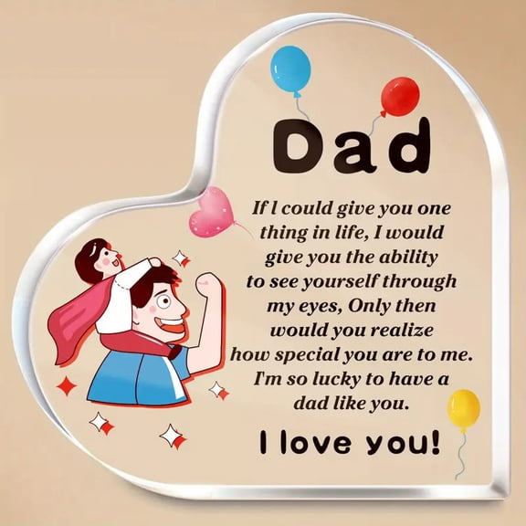 Gifts For Dad From Daughter Son Father's Day Birthday Gifts For Best Dad Ever Ideas Gift 3.9x3.9 In Acrylic Plaque Desk Decorations Anniversary Valentine's Thanksgiving Day Decor