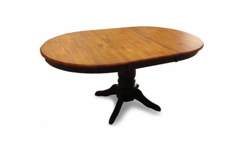 Athol Pedestal Dining Table In Harvest And Black Finish Walmart Com Walmart Com