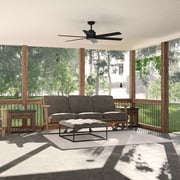 Hunter 60 inch Kennicott ENERGY STAR® Matte Black Damp Rated Ceiling Fan and Handheld Remote