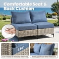 thumbnail image 4 of Vcatnet Outdoor Patio Furniture Sets 8 Pieces Sectional Sofa Wicker Conversation Set with Swivel Glider Chairs and Solar Powered Coffee Table for Porch, Deck, Denim Blue, 4 of 11