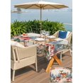 thumbnail image 4 of Outdoor Tablecloth with Umbrella Hole and Zipper, Christmas Elk Rectangle Table Cloth 60x102 Inch Waterproof Tablecloth, Xmas Pine Cones Gifts Snowflake Retro Picnic Table Cover for Patio Camping, 4 of 7