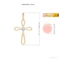thumbnail image 3 of ANGARA Natural Solitaire Diamond Bow Cross Pendant in 14K Yellow Gold for Women (Size-2.6mm| Color-G| Clarity-VS2) | April Birthstone, Anniversary, Jewelry Gift for Women | Natural Diamond Necklace, 3 of 7