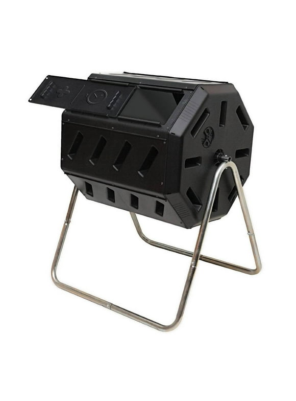FCMP Outdoor 37 Gallon Elevated Dual Chamber Tumbling Garden Composter Bin