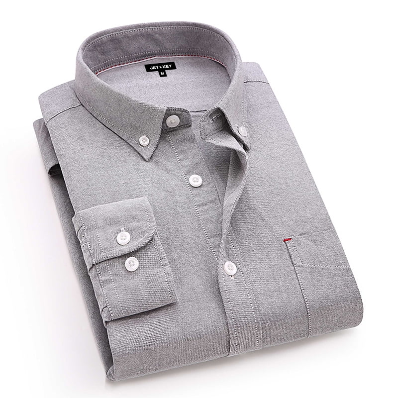 Jayxkey Essentials Men's Slim-Fit Long-Sleeve Oxford Shirt Business ...