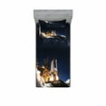 thumbnail image 2 of Ambesonne Galaxy Fitted Sheet & Pillow Sham Set, Galaxy Solar Adventure, Queen, Blue White, 2 of 3
