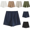 thumbnail image 3 of Qudderr Womens Casual Shorts Loose Solid Color Short Pants for Women's Summer Comfy Linen Shorts XS-XL, 3 of 9