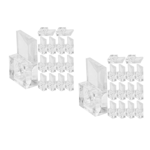 OUNONA OUNONA 50 Sets Mirror Hanging Kit Clear Glass Retainer Clips Heavy Duty Mirror Clips with Anchors and Screws for Wall and Door Mounting